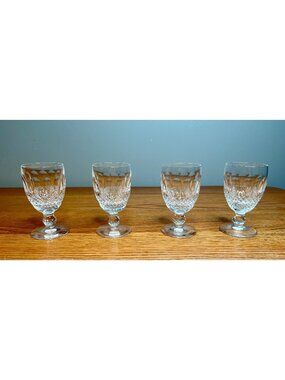 jSet of  4 Vintage Waterford Crystal Colleen Cut Claret Wine Glass 4 3/4″